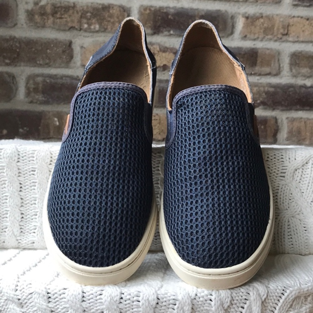 OluKai Womens Pehuea Mesh Blue Slip-ons Size 8
